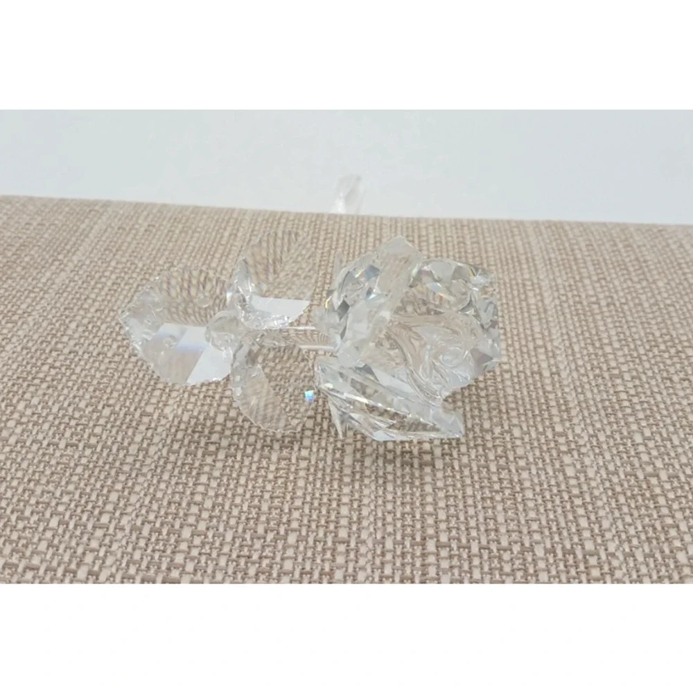 Swarovski Silver Crystal Rose Blossom Figurine Faceted Glass Collectible